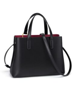 Cnoles Genuine Leather Solid Color Satchel Shoulder Bag 4
