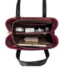 Cnoles Genuine Leather Solid Color Satchel Shoulder Bag 6