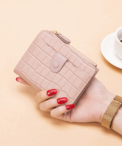 Cnoles Leather Wallet Female Short Retro Two-Fold Purse