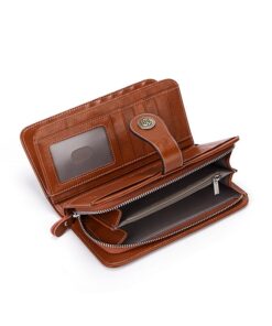 Cnoles Genuine Leather Vintage Female Large Long Purse 6