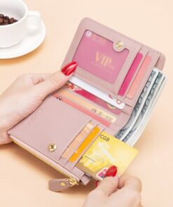 Cnoles Leather Wallet Female Short Retro Two-Fold Purse 3