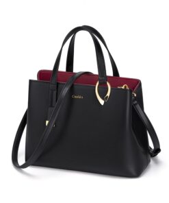 Cnoles Genuine Leather Solid Color Satchel Shoulder Bag 3