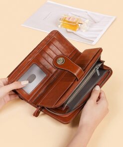 Cnoles Genuine Leather Vintage Female Large Long Purse 4