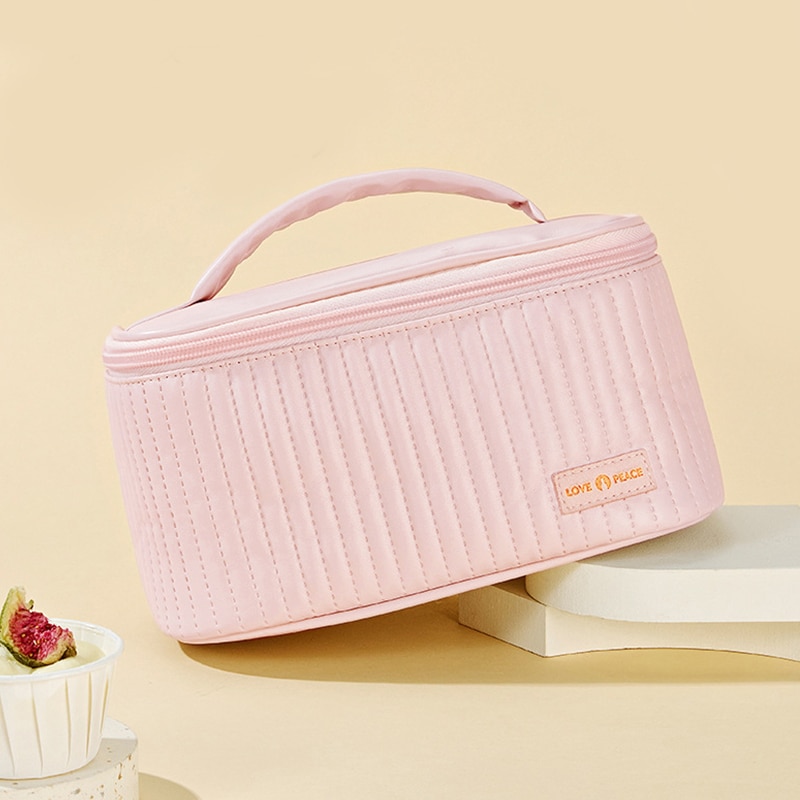 Cnoles New Cream Cake Girl Makeup Bag Portable Travel Women Cosmetic Bag Toiletries Organizer Storage Makeup Cases 1