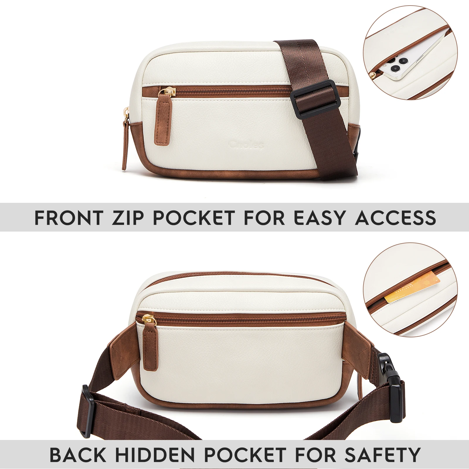 Cnoles Belt Bag for Women Fanny Pack Crossbody Bags - Image 3
