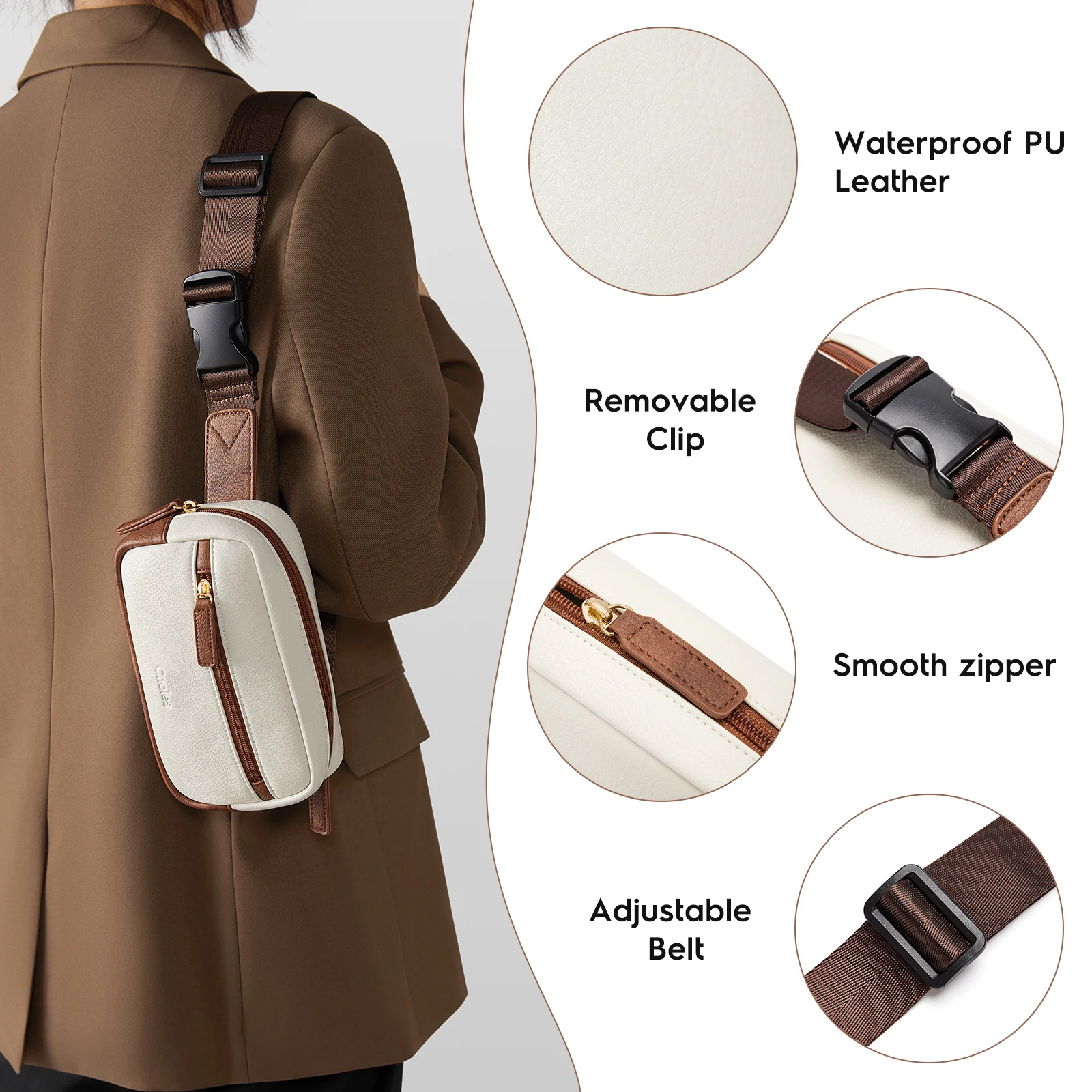 Cnoles Belt Bag for Women Fanny Pack Crossbody Bags - Image 5