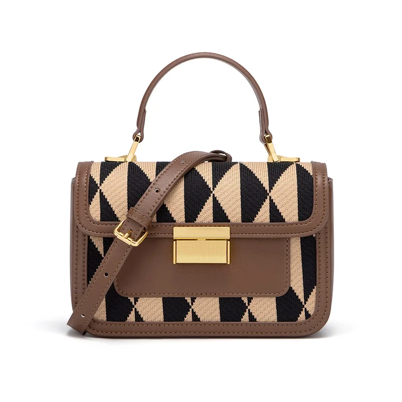 Cnoles Fashion Checkerboard Vintage Women Shoulder Bag - Image 2