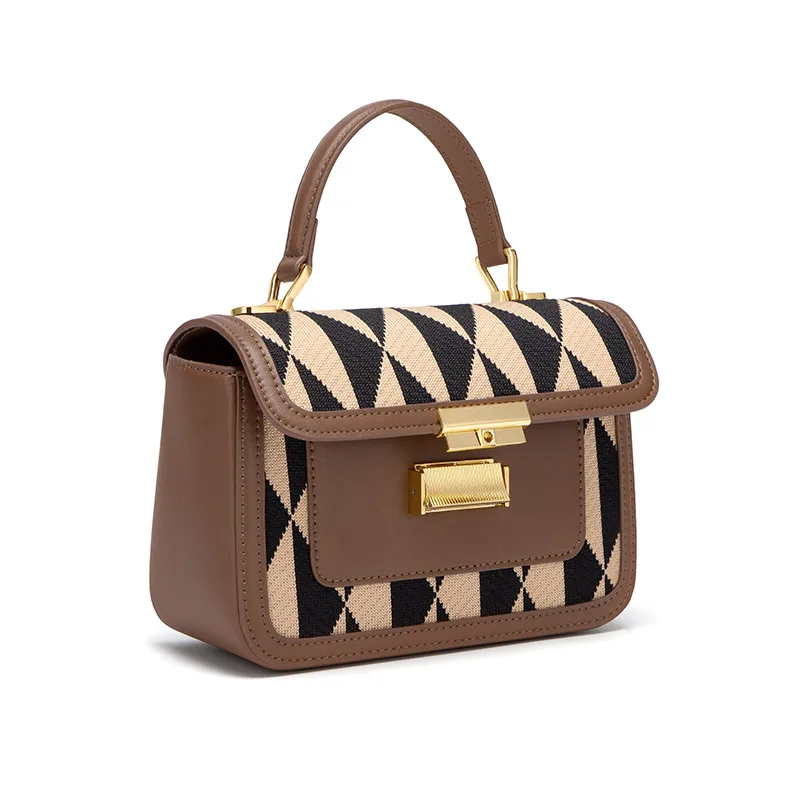 Cnoles Fashion Checkerboard Vintage Women Shoulder Bag - Image 4