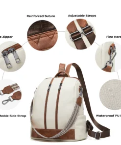 Cnoles Leather Backpack Purse for Women Large - Image 4