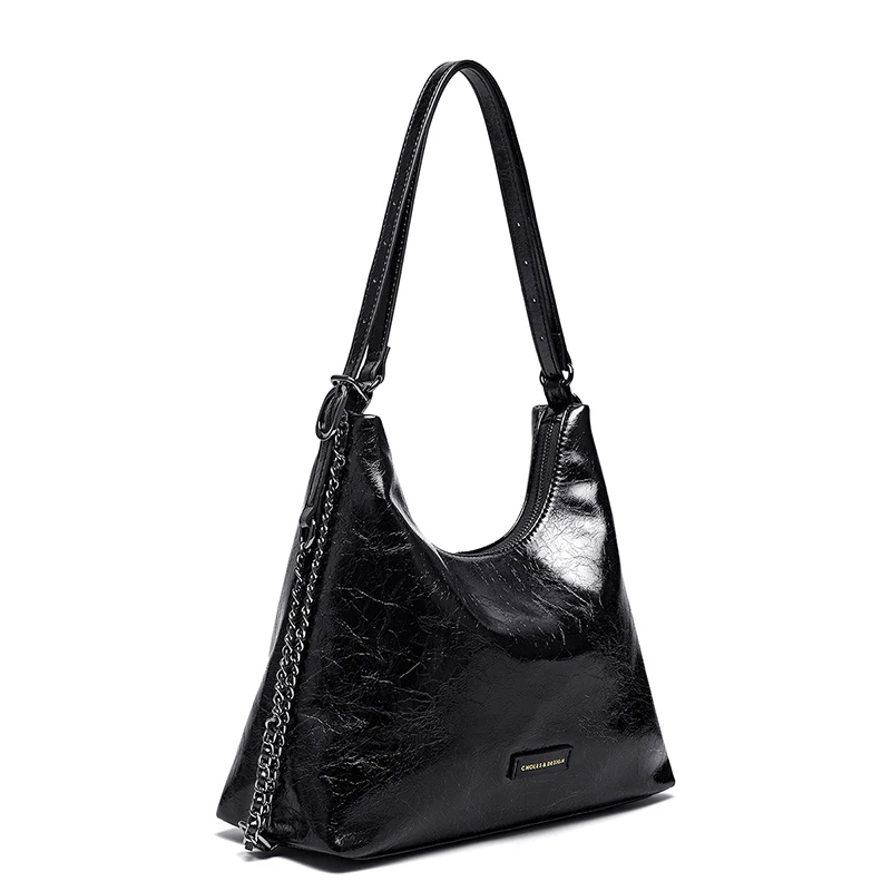 Cnoles Oil Wax Cowhide Leather Crossbody Bag - Image 4