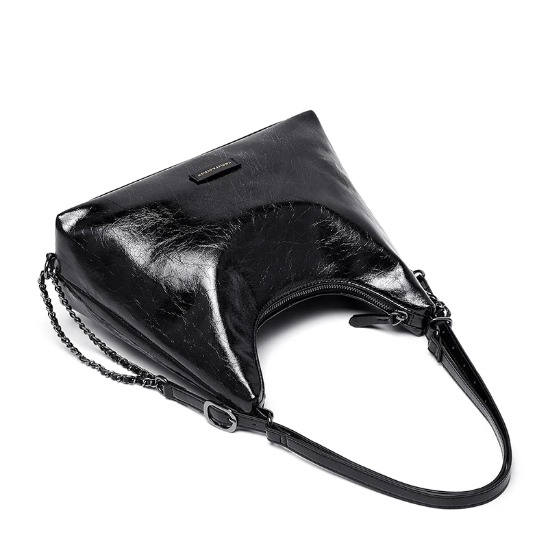 Cnoles Oil Wax Cowhide Leather Crossbody Bag - Image 5