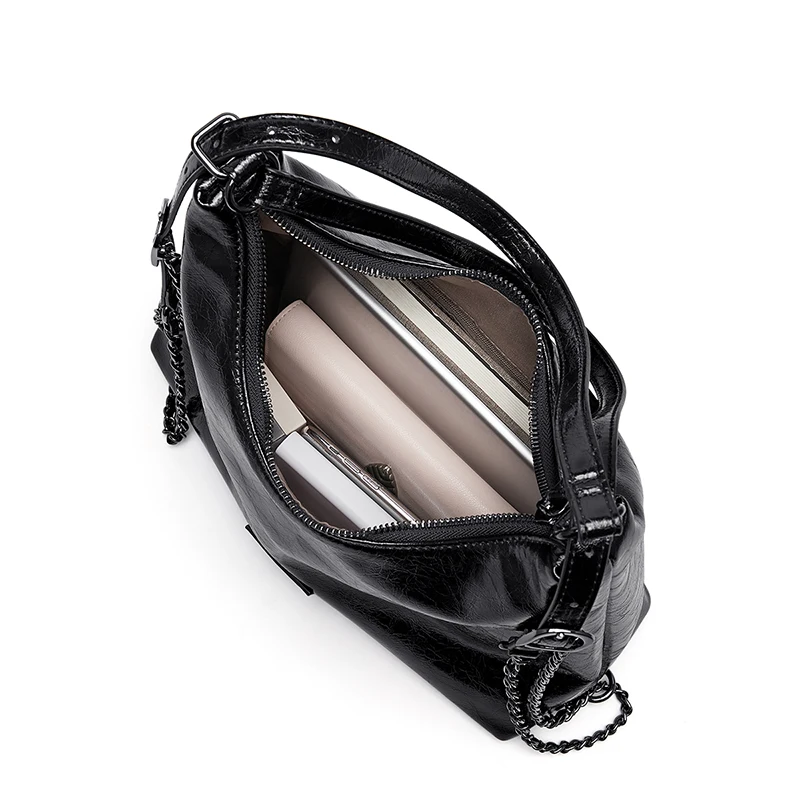 Cnoles Oil Wax Cowhide Leather Crossbody Bag - Image 6