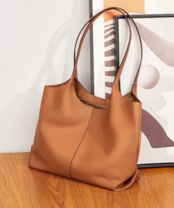 Cnoles Versatile Women Tote Bag Simple Leather Handbags - Image 3