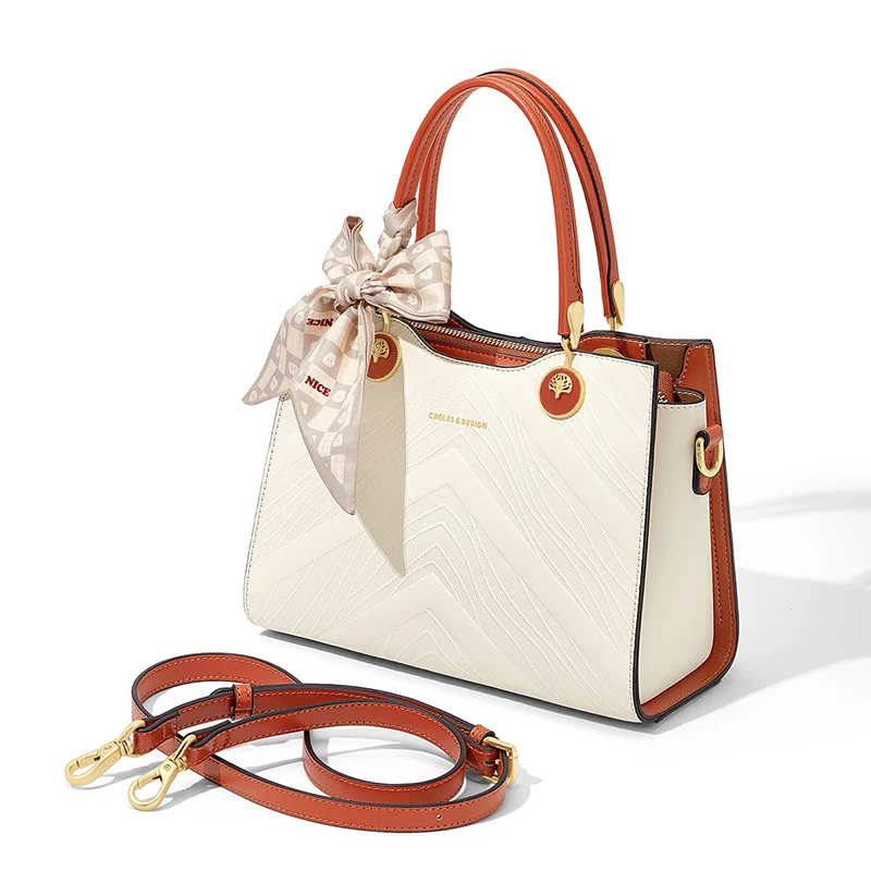 Cnoles Women Elegant Handbags Versatile Simple Retro Gentle Bow Tie - Image 4