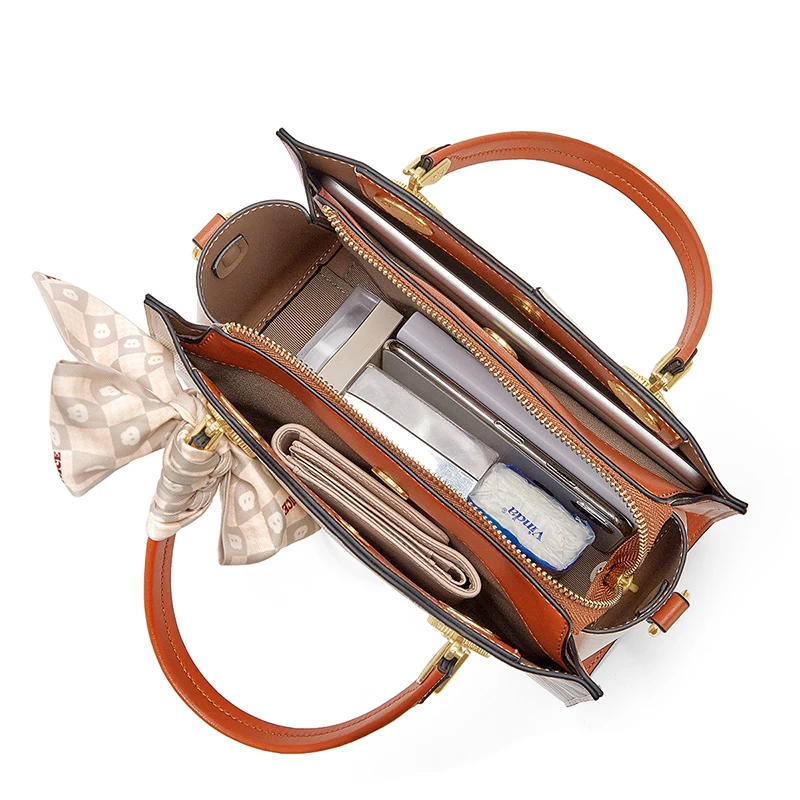 Cnoles Women Elegant Handbags Versatile Simple Retro Gentle Bow Tie - Image 6