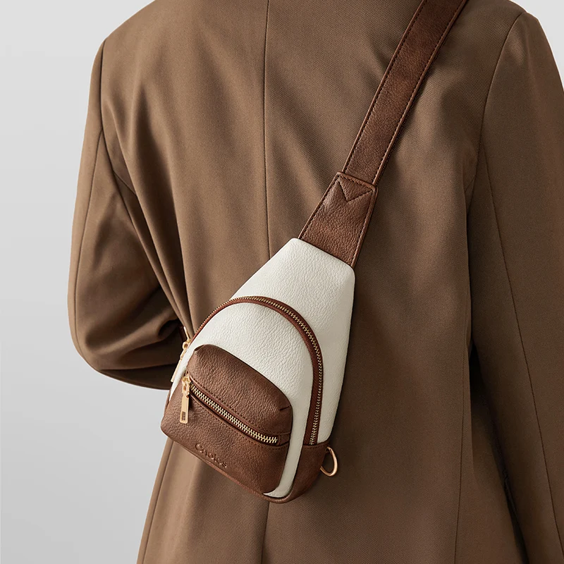 Small Sling Bag for Women Chest Bag Leather Fanny Pack Crossbody - Image 2