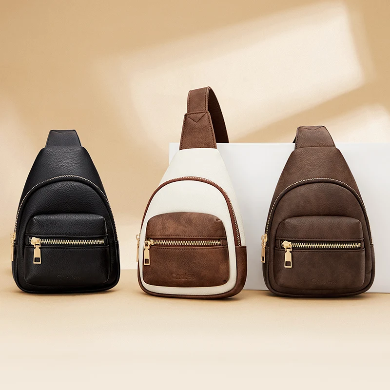 Small Sling Bag for Women Chest Bag Leather Fanny Pack Crossbody - Image 3
