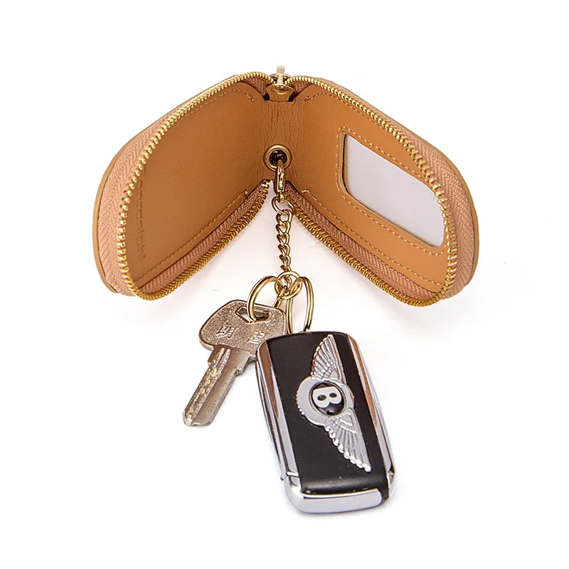 Vintage Small Key Bag Leather Men Women Mini Wallet - Image 6
