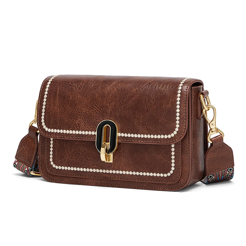 Cnoles Retro Textured Small Square Vintage Commuter Personalized Handbag - Image 6
