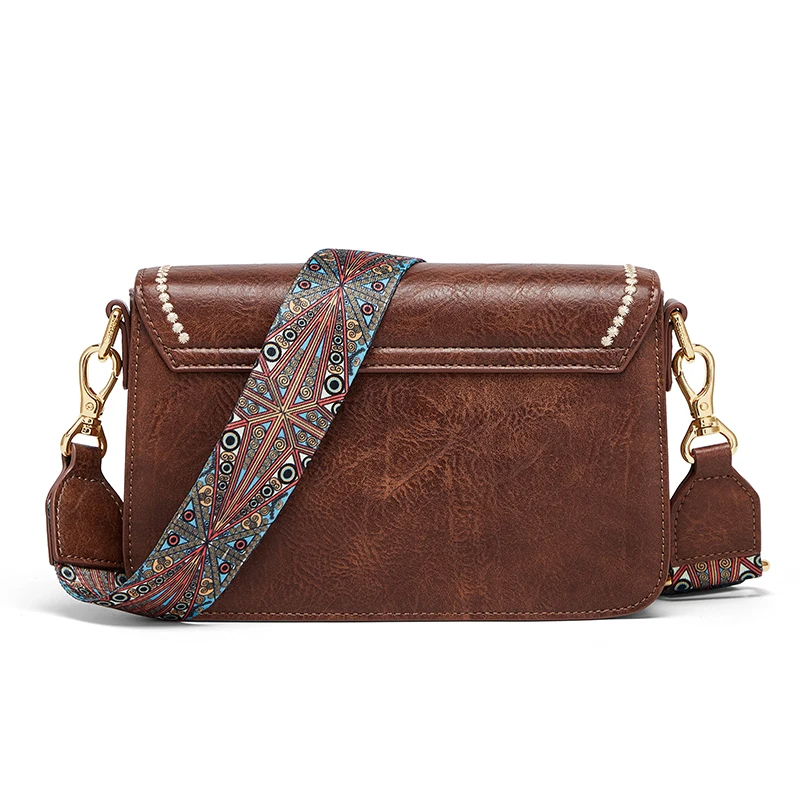 Cnoles Retro Textured Small Square Vintage Commuter Personalized Handbag - Image 5