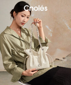 Cnoles Whisper Drawstring Pouch Bag – Ivory