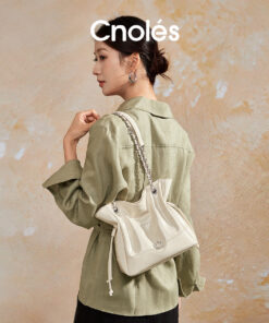 Cnoles Whisper Drawstring Pouch Bag – Ivory