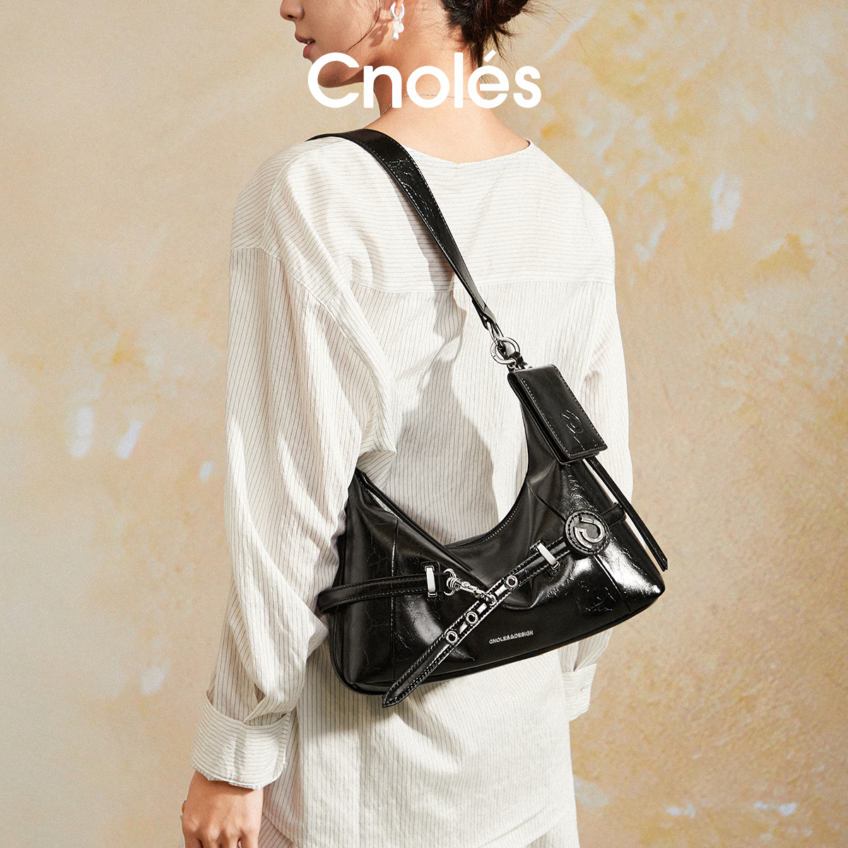 Cnoles Azure Hobo Bag – Black