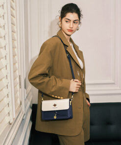 Cnoles Leather Colour-Block Bee Mini Square Bag