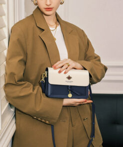 Cnoles Leather Colour-Block Bee Mini Square Bag