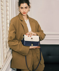 Cnoles Leather Colour-Block Bee Mini Square Bag