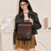 Cnoles Cowhide Preppy Laptop Backpack