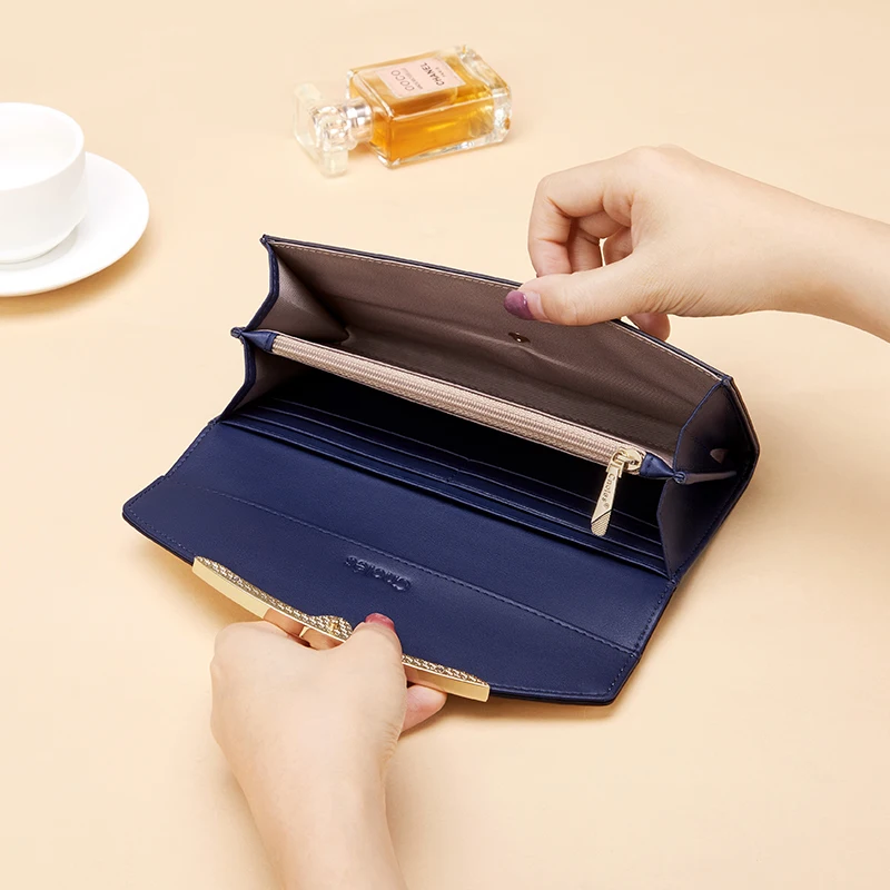 Cnoles Luxury Women Wallets 2022 Female Large Long Purse Card Holder 4