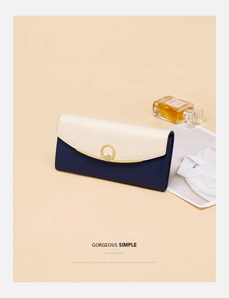 Cnoles Portafogli di Lusso da Donna Portamonete Grande e Lungo con Portacarte in Vera Pelle, Pochette Eleganti da Donna