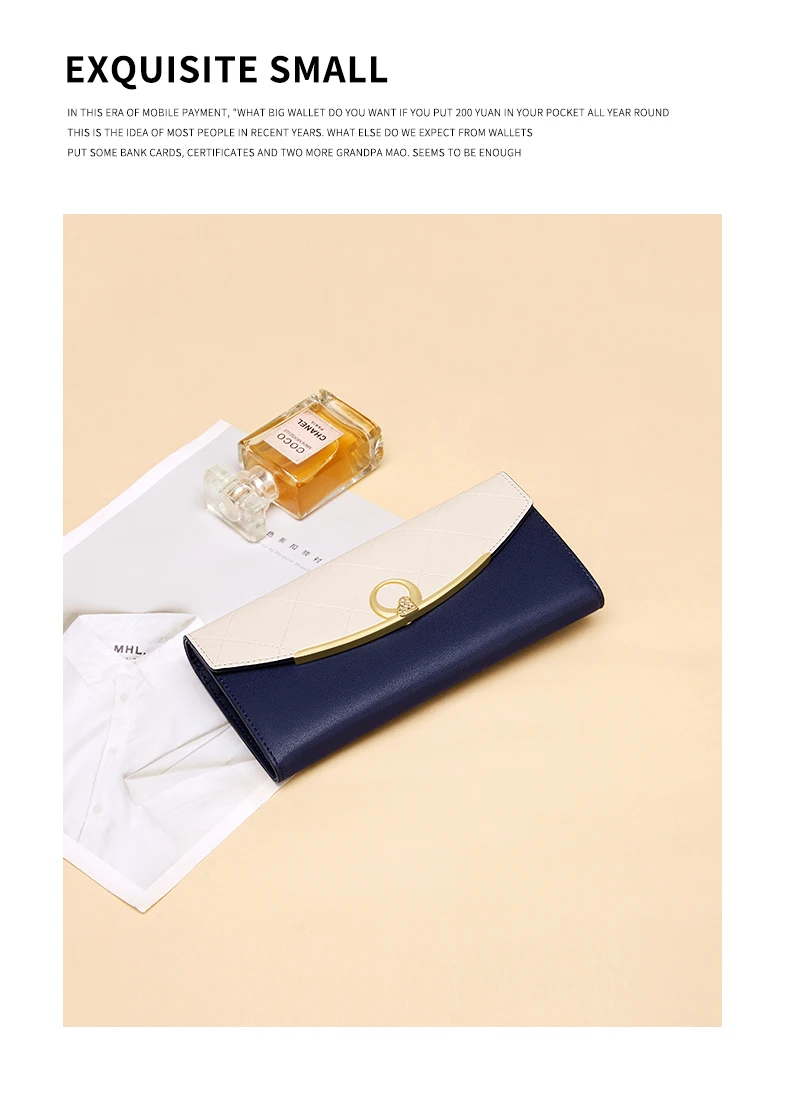 Cnoles Portafogli di Lusso da Donna Portamonete Grande e Lungo con Portacarte in Vera Pelle, Pochette Eleganti da Donna